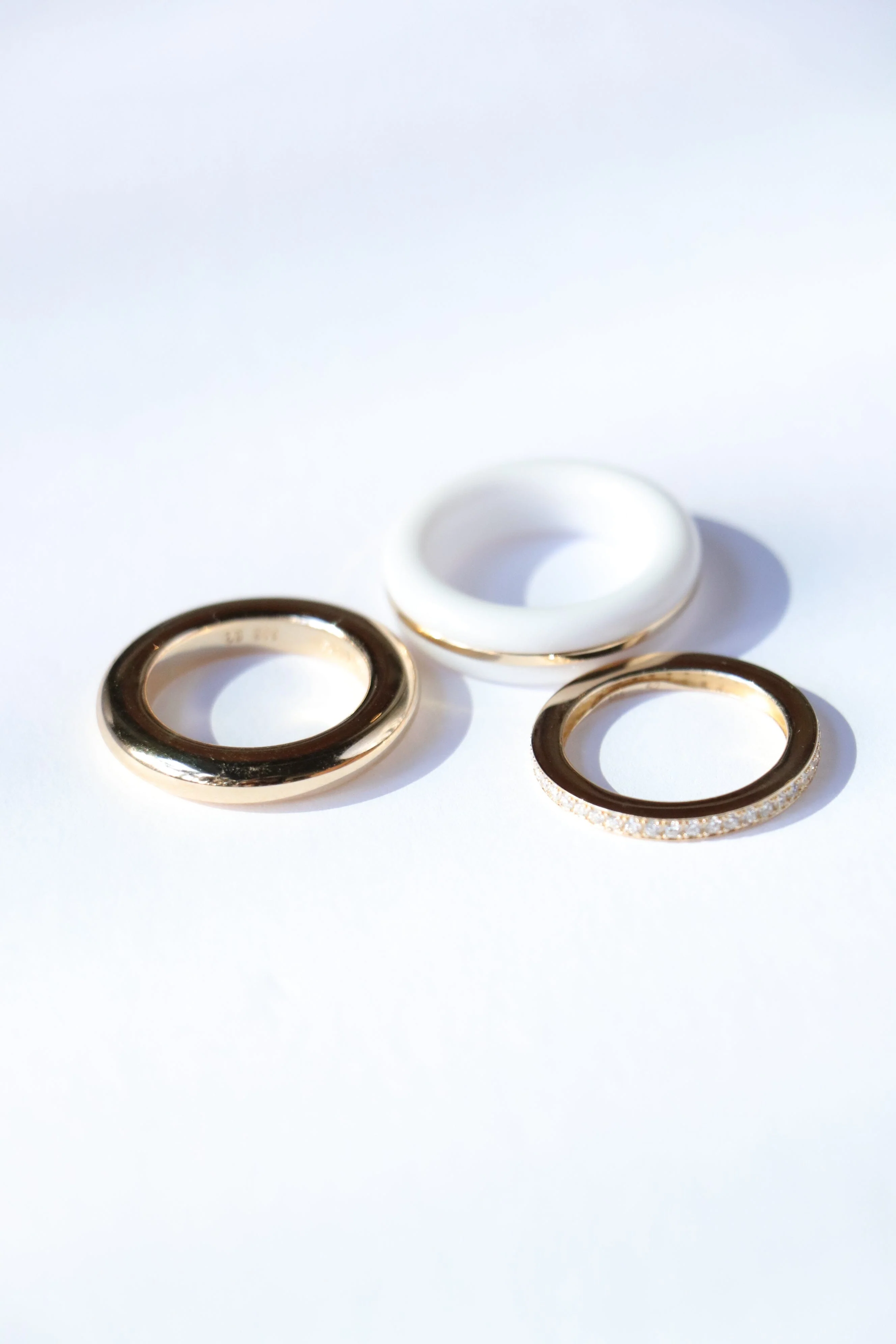 By Pariah Classic Ring Stack in White Agate - Image 4