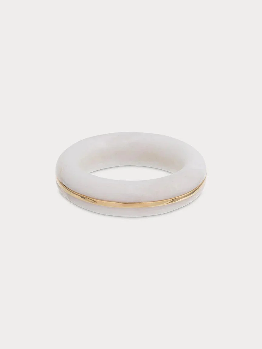 By Pariah Classic Ring Stack in White Agate - Image 5