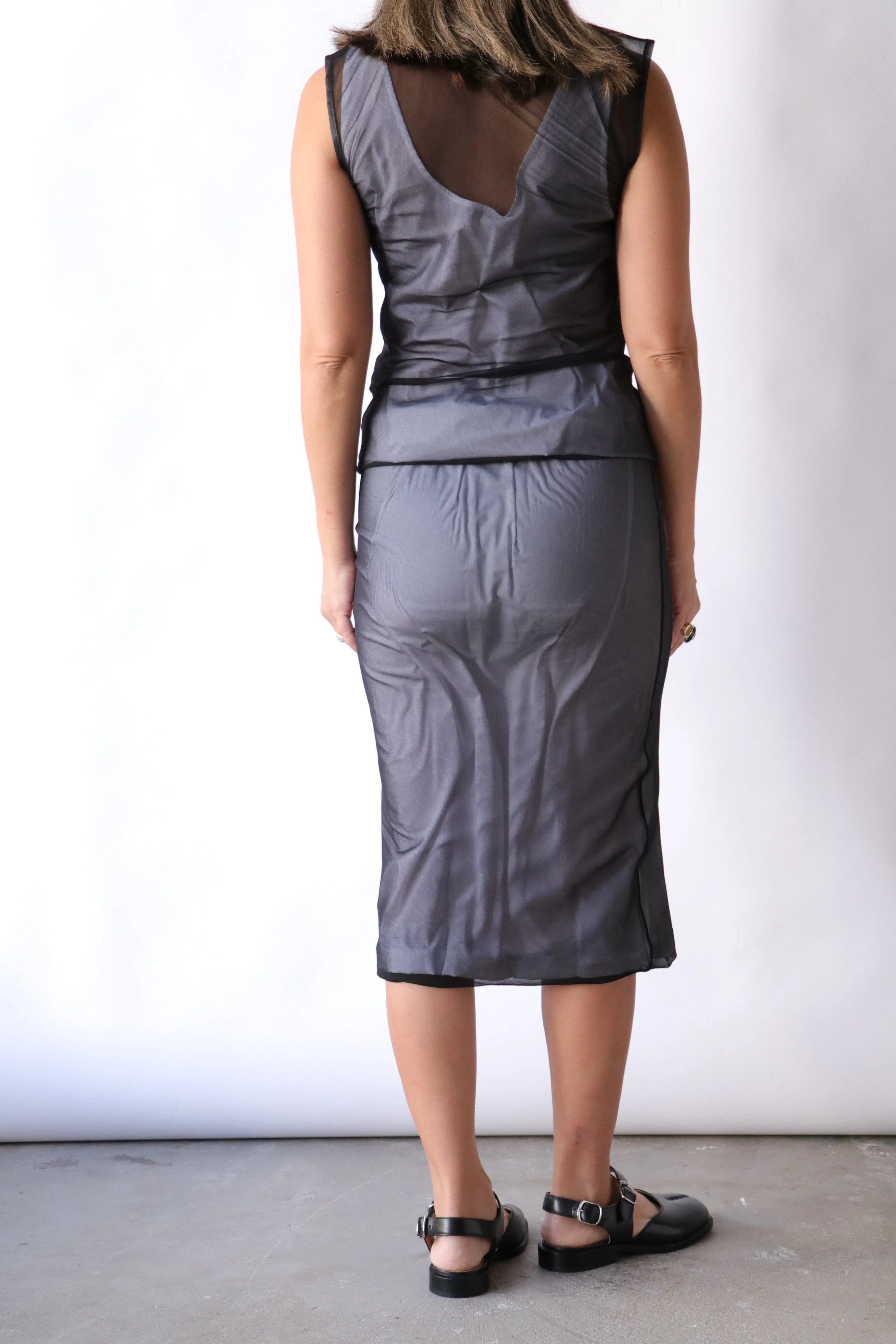 Gauchere Double Layer Top in Black/White - Image 4