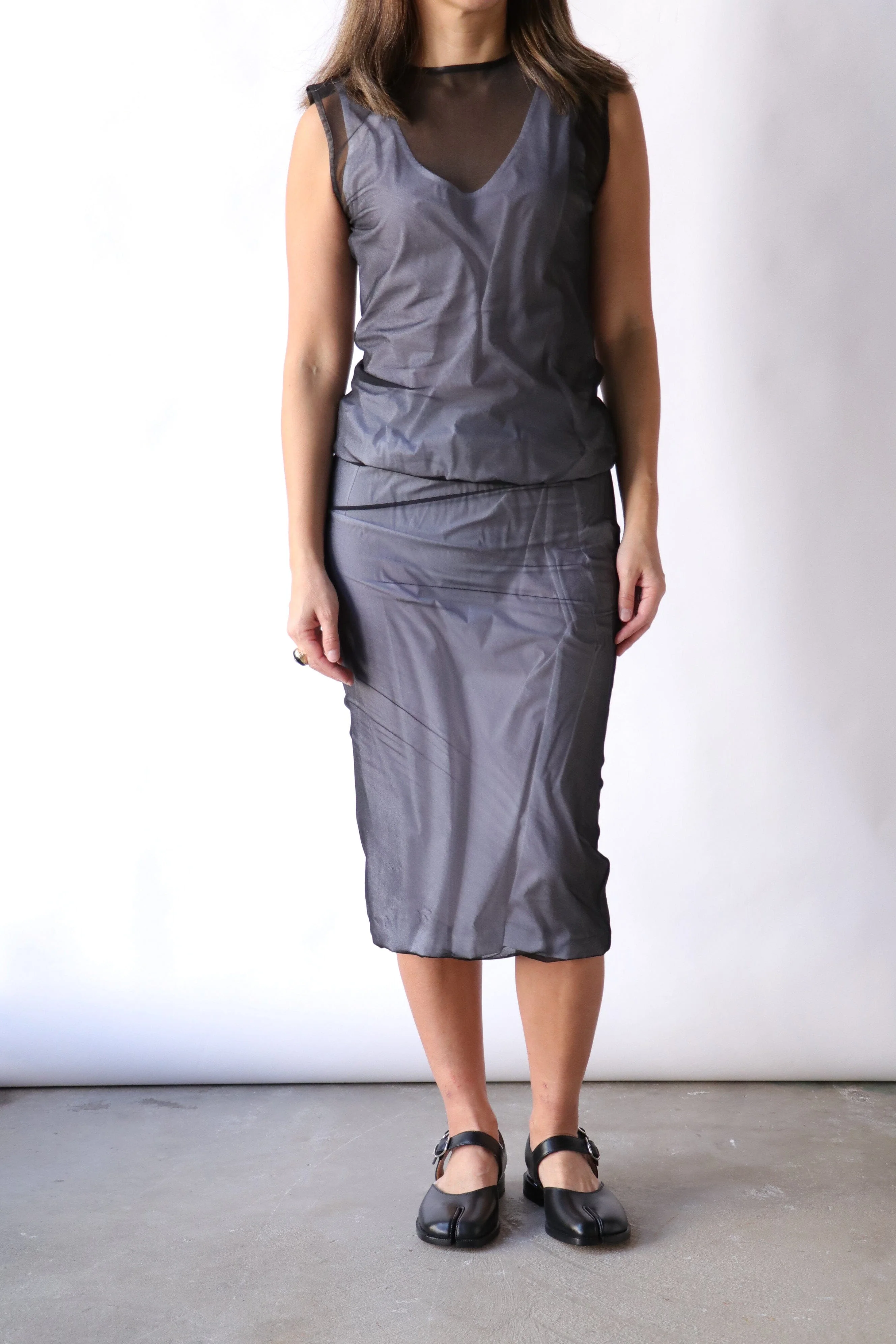 Gauchere Double Layer Top in Black/White - Image 5