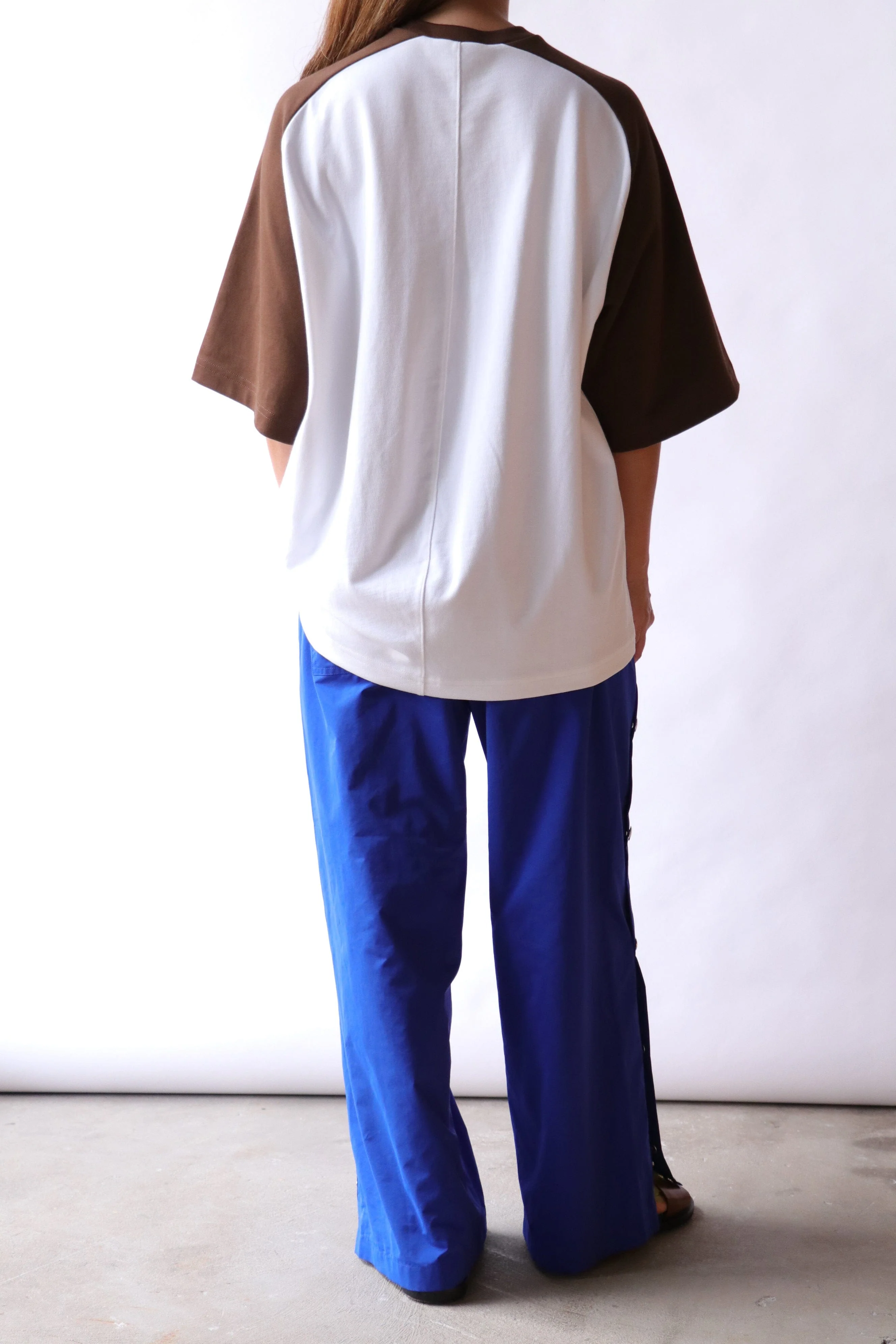 Tibi Perfect Baseball T-Shirt in Brown Multi - Image 4